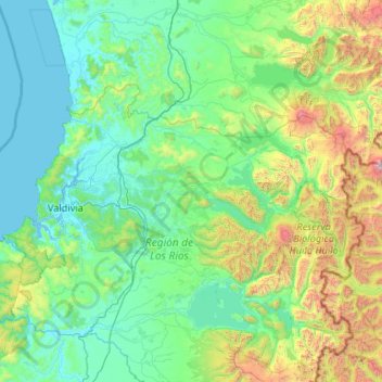 Provincia de Valdivia topographic map, elevation, terrain