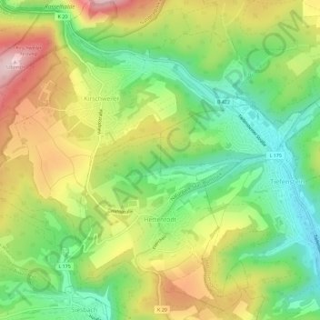 Hettenrodt topographic map, elevation, terrain