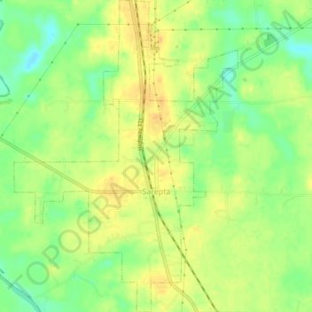 Sarepta topographic map, elevation, terrain