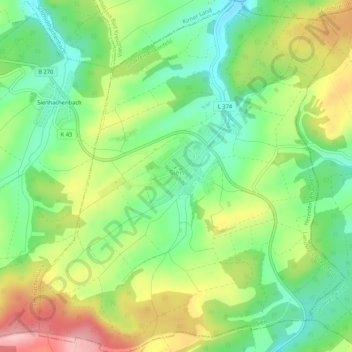 Sien topographic map, elevation, terrain