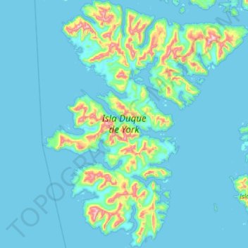 Duke of York Island topographic map, elevation, terrain