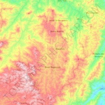 Bom Repouso topographic map, elevation, terrain
