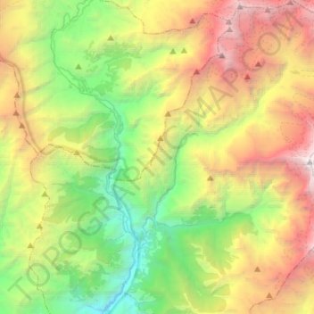 Narchyang topographic map, elevation, terrain