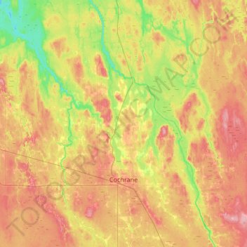 Cochrane topographic map, elevation, terrain