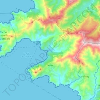 Osani topographic map, elevation, terrain