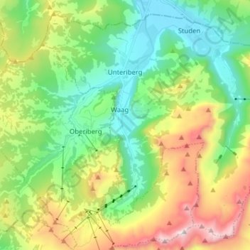 Unteriberg topographic map, elevation, terrain