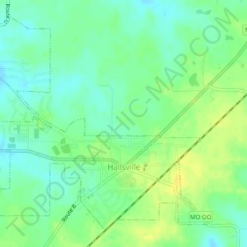 Hallsville topographic map, elevation, terrain