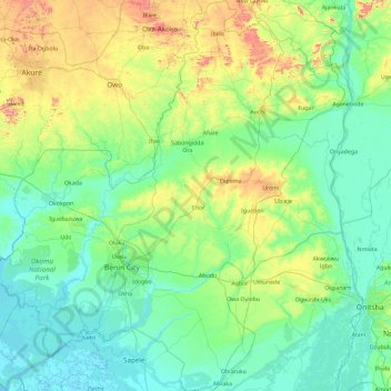 Edo topographic map, elevation, terrain