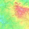 Łódź topographic map, elevation, terrain