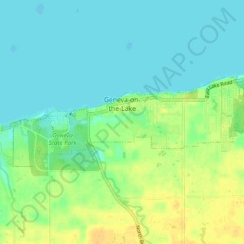 Geneva topographic map, elevation, terrain