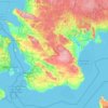 Skåne County topographic map, elevation, terrain