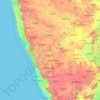 Karnataka topographic map, elevation, terrain