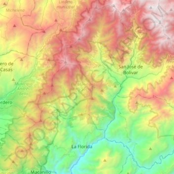Municipio Sucre topographic map, elevation, terrain