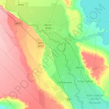 Centenario topographic map, elevation, terrain