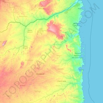 Cabo Delgado topographic map, elevation, terrain