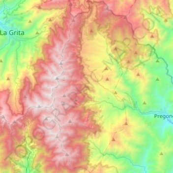 Parroquia Juan Pablo Peñaloza topographic map, elevation, terrain