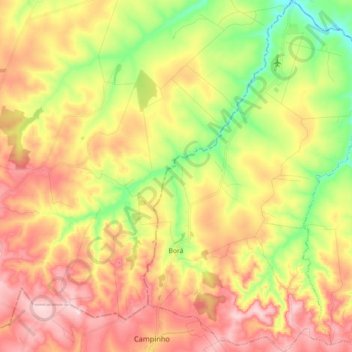 Borá topographic map, elevation, terrain