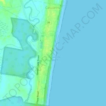 Casuarina topographic map, elevation, terrain