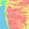 Maharastra topographic map, elevation, terrain