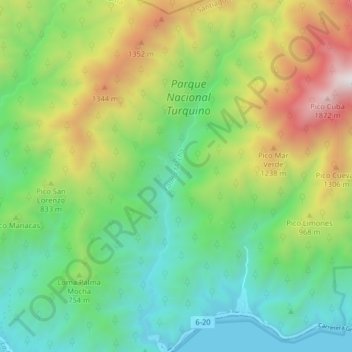 Palma Mocha topographic map, elevation, terrain