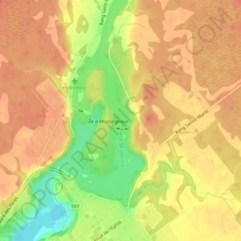 Rivière Mistassibi topographic map, elevation, terrain