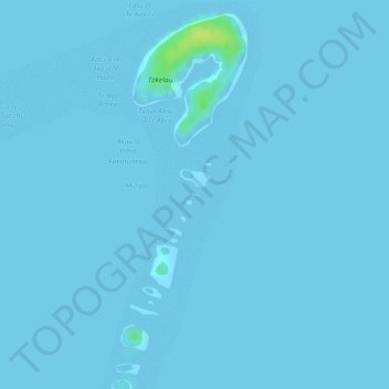 Tokelau topographic map, elevation, terrain