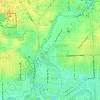 Saint Joseph topographic map, elevation, terrain