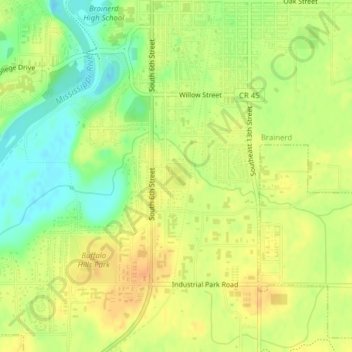 Bane Park topographic map, elevation, terrain