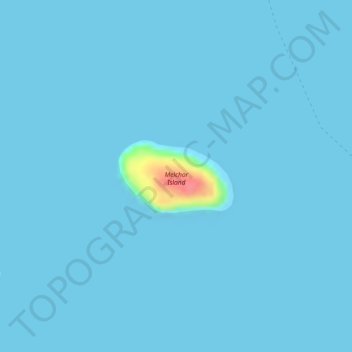 Melchor Island topographic map, elevation, terrain