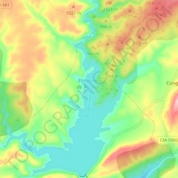 Embalse de Alcorlo topographic map, elevation, terrain