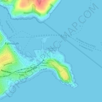 No. 1 Dock topographic map, elevation, terrain