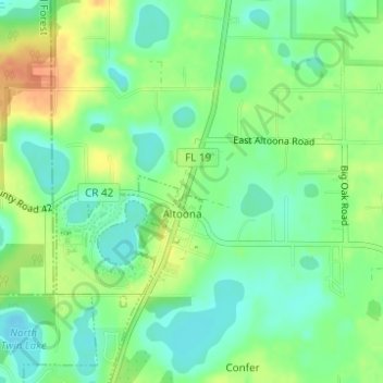 Altoona topographic map, elevation, terrain