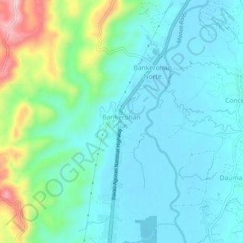 Bankerohan Davao City Map Bankerohan Sur Topographic Map, Elevation, Relief