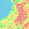 Ceredigion topographic map, elevation, relief
