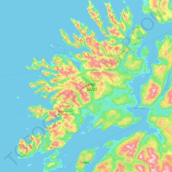 Senja Topographic Map Elevation Relief